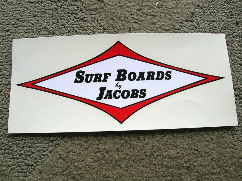 Vintage large waterslide surfing surfboard decal jacobs  