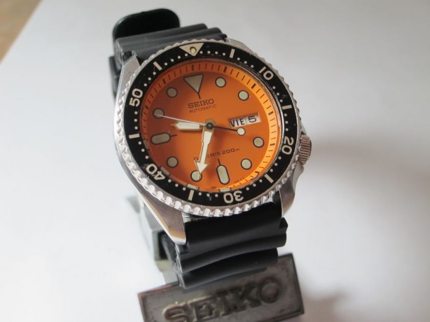 VINTAGE AUTO SEIKO SKX011J JAPAN 200m DIVERS 7S26 0020 ORANGE  