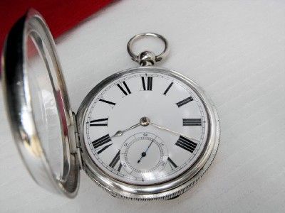 MODEL 1877 WALTHAM Key Wind & Key Set POCKET WATCH STERLING SILVER 