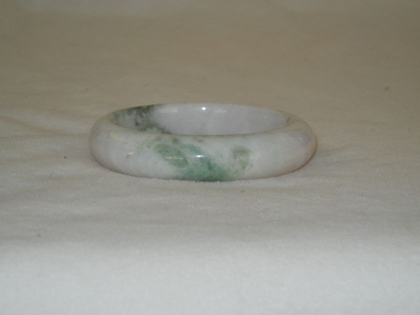 GORGEOUS AUTHENTIC WHITE JADE BANGLE GENUINE JADEITE GRADE A  