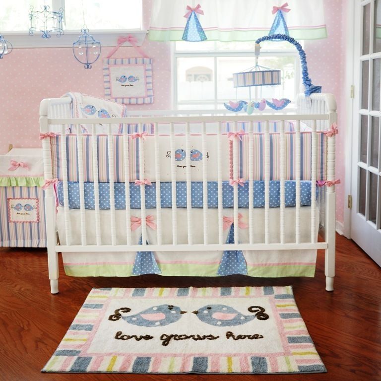 LOVE GROWS HERE 4PC BABY CRIB BEDDING SET/GIRL  