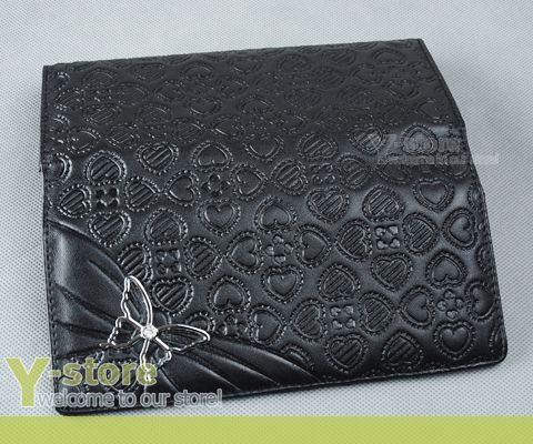 Lady Long Wallet Purse Coin Bag   Black Butterfly Heart  