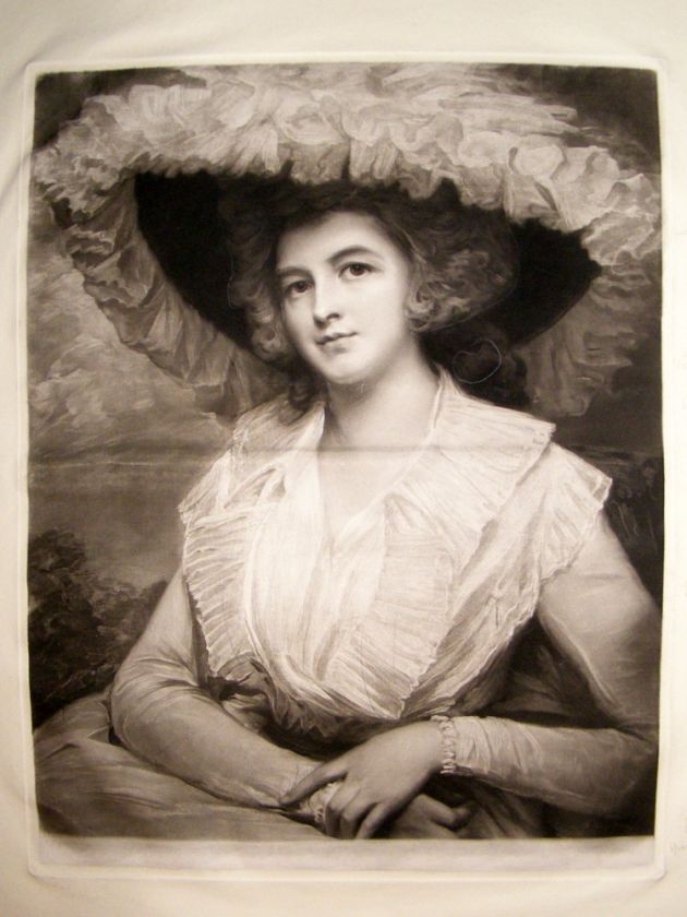 Norman Hirst C1905 LG Working Proof Folio Mezzotint. Pretty Lady 