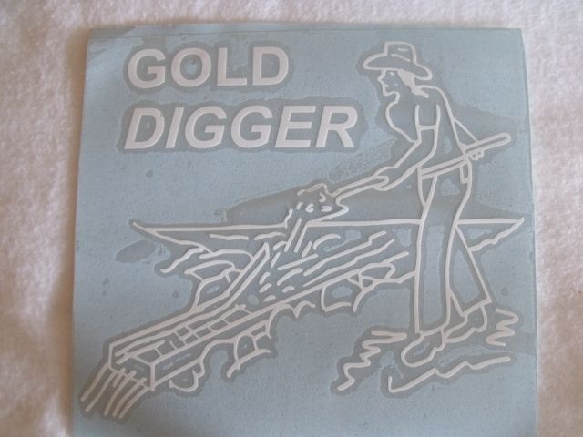 Finding Gold with sluice box vinyl window sticker/decal/graphic  