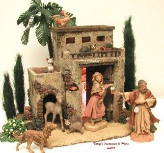 FONTANINI ITALY 5VILLAGE 3PC BETHLEHEM INN NATIVITY BX  