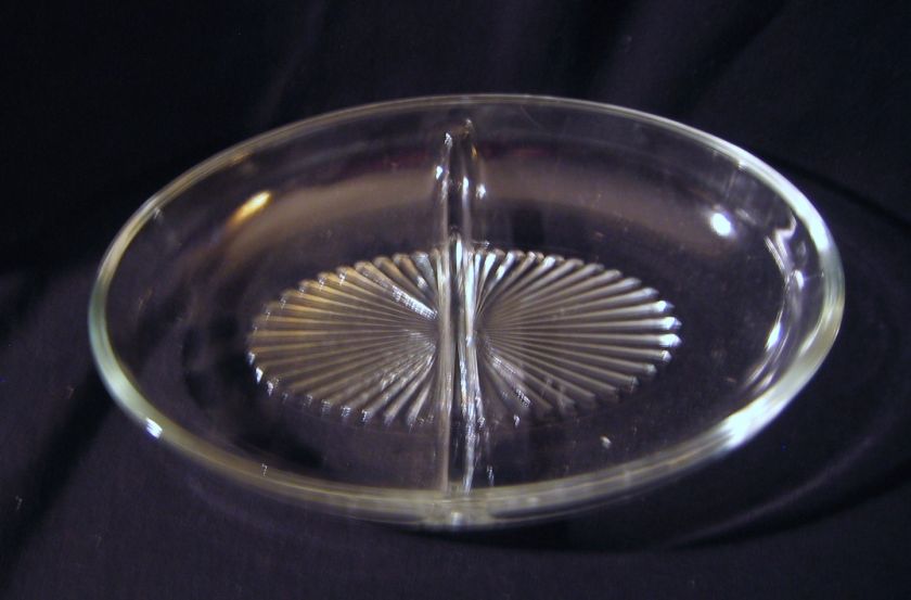 Vintage Clear Glass Candy,Relish, Veg., Dish Bowl Oval  