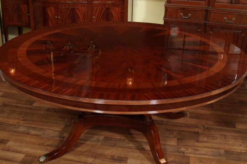 72 Round American Made Dining table  Flame mahogany  