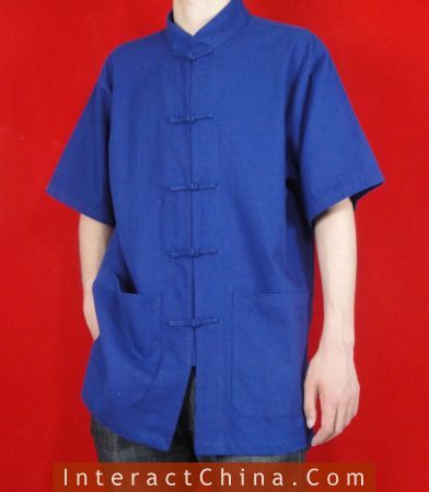 Blue Cotton Kungfu Martial Art Tai Chi Clothing Shirt #123  