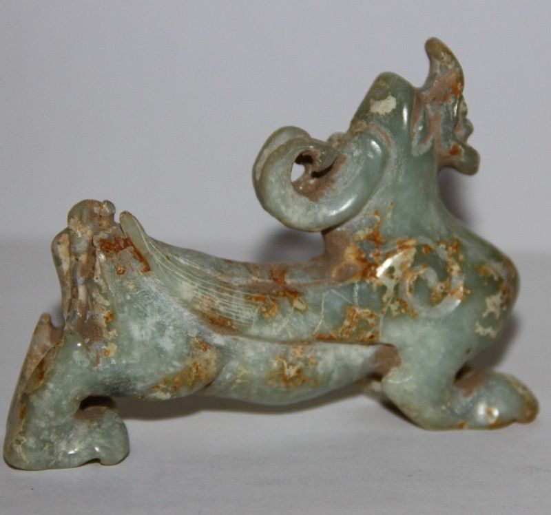 Wonderful Small Chinese Carved Jade Lucky Animal Statue  