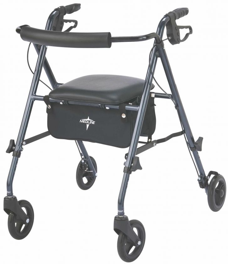 MEDLINE Freedom Ultralight Lightweight Folding Rollator Rolling Walker 