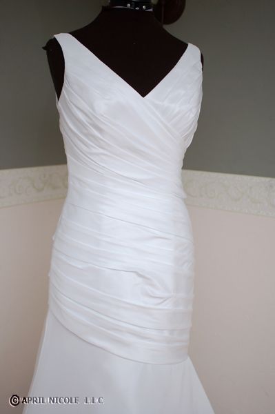 Mori Lee White Taffeta Mermaid Sleeveless Wedding Dress 10 NWOT  