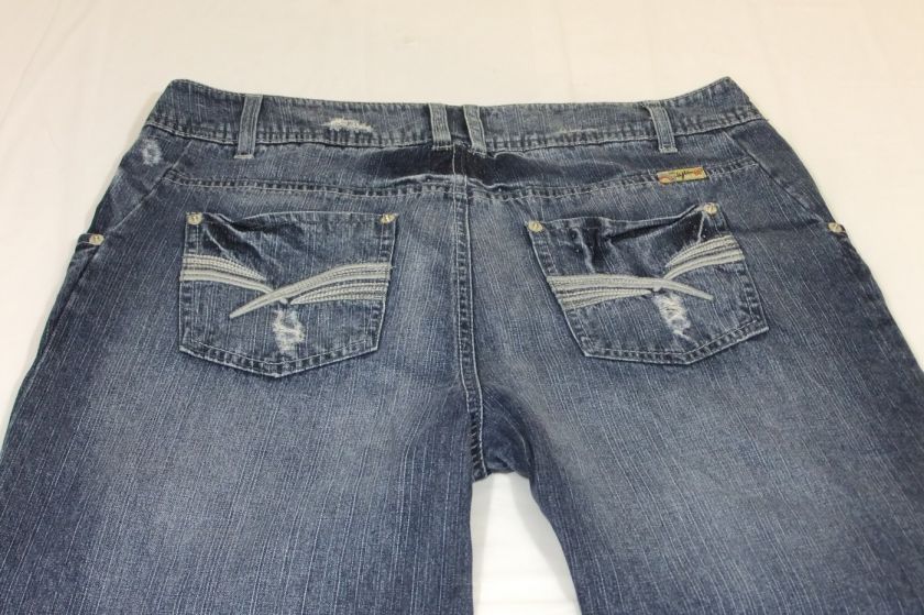 Womens Tyte Jeans Destroyed Skinny Leg Light Fade SZ 11  