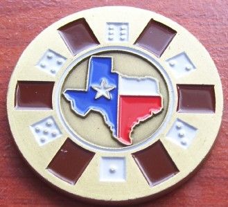 TEXAS HOLDEM BRONZE LUCKY POKER CHALLENGE CARD OR CHIP COVER COIN W 