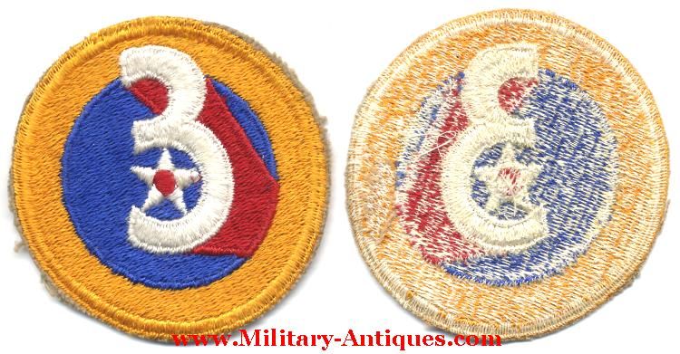 ORIG. W2 USAAF 3rd AF US Army Air Corps Force Patch SSI  