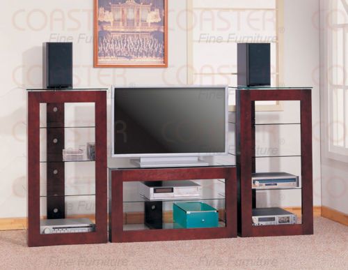 Dark Brown/Glass 3 Pc TV Media Entertainment Unit  