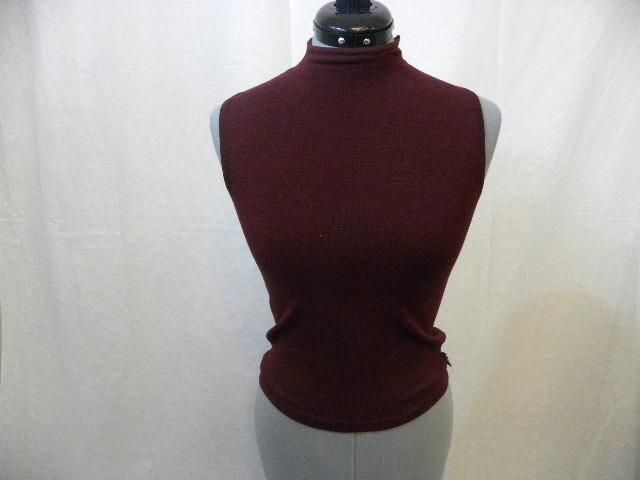 Burberry Maroon Turtleneck Sleeveless Sweater XS  