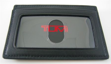 Tumi Horizon Black Slim Card Case ID Wallet W/Gift Box  