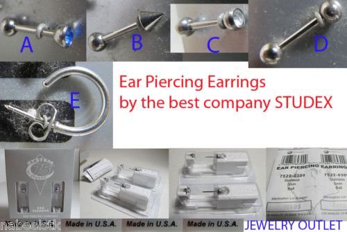 Studex Surgical Stainless Ear Piercing Barbell & Hoop#3  