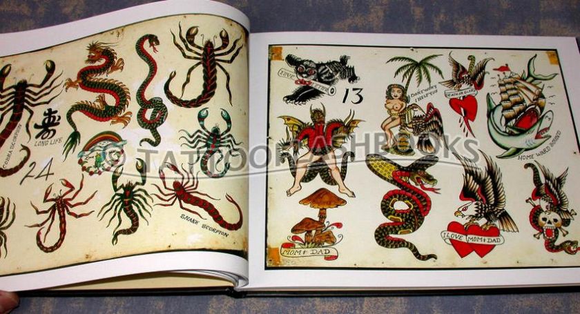 FOLK ART TATTOO FLASH Rosie Don Ed Hardy BOOK Machine Ink Gun Kit 