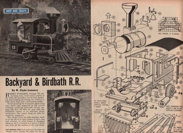 BACKYARD RAILROAD & TRAIN PLANS STEAM LOCOMOTIVE TRACKS ORIGINAL 