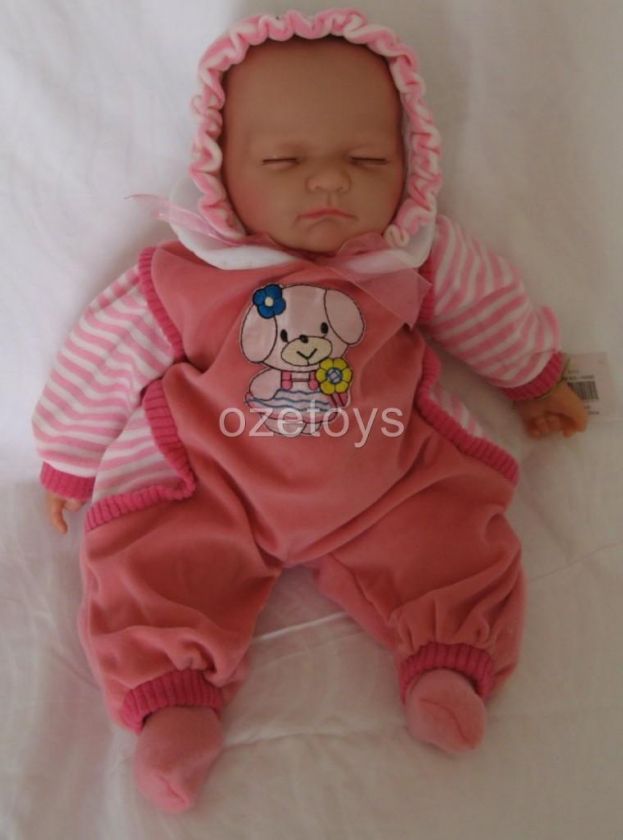 Baby Doll Vinyl Face Soft Body Pink and White with Doggy Motif Ella 