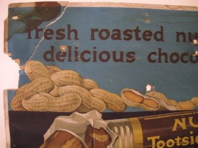 Nut Tootsie Rolls 1930s Vintage Advertisement Poster Candy  