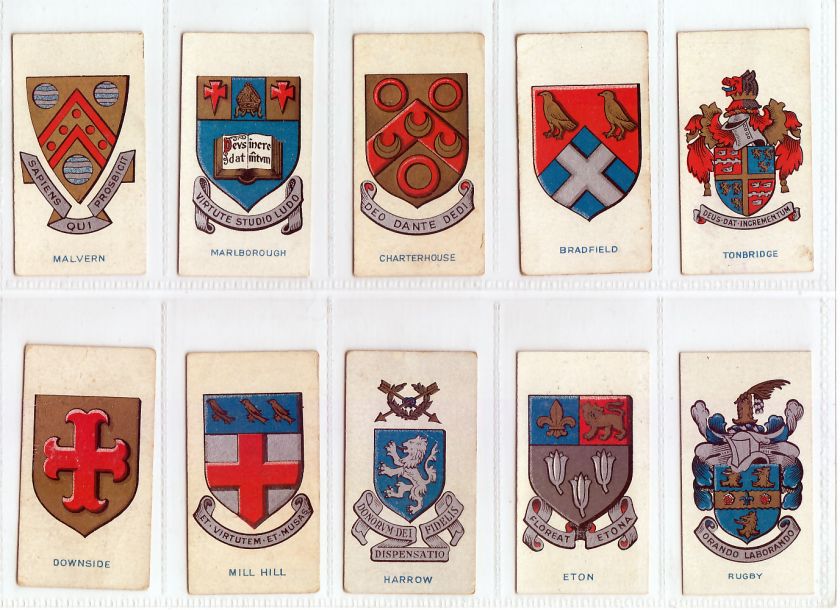 1927 Full Set of 25 BRITISH SCHOOL BADGES Cards RUGBY  