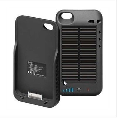 iPhone 4 4S External Solar Battery Juice Pack Charger Case Brand 2400 