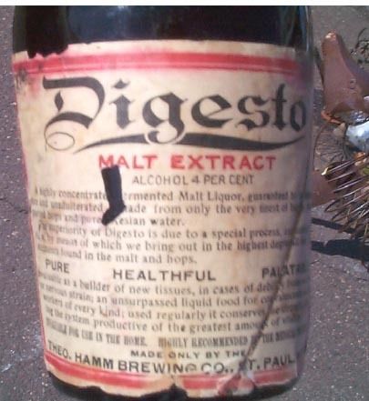 Rare Theo Hamms Beer Digesto Malt Extract Full Bottle  