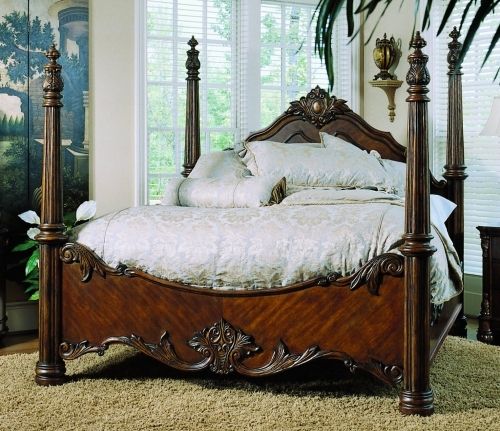 Pulaski Edwardian Cal King Poster Bed Complete  