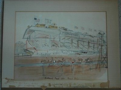 Vintage Lithograph Raoul Dufy Belmont Park 1951 Racing  