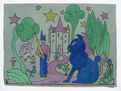 CHILDRENS FAIRY TALE ILLUSTRATION ART DECO ORIGINAL WC  