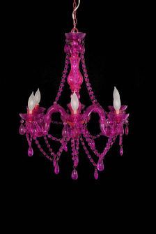 Childrens /Teens Fuschia 6 light chandelier   Awesome  