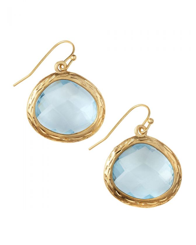 Greenbeads Topaz Teardrop Earrings, Blue  