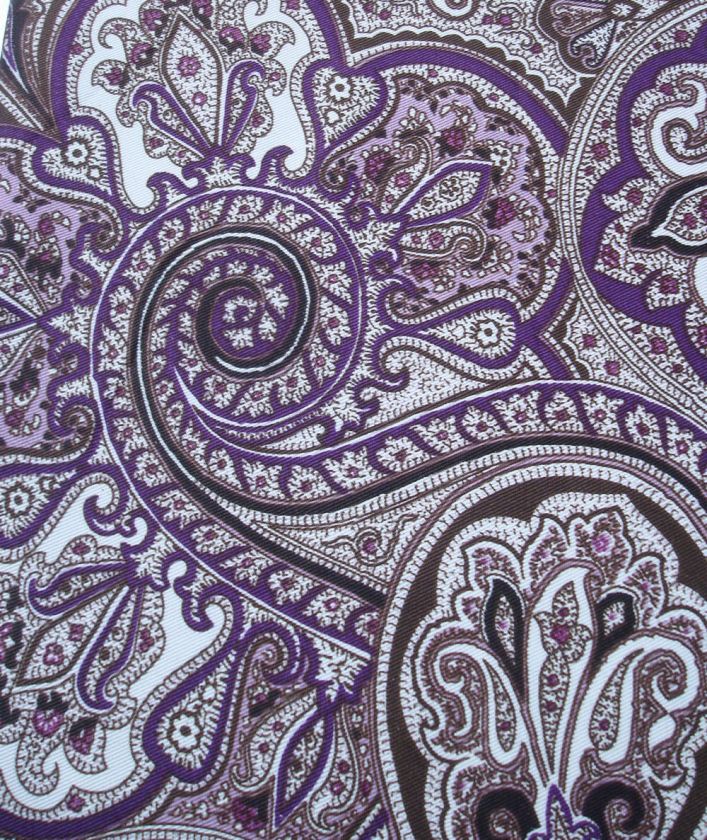 PLUM Purple PAISLEY COTTON FABRIC TABLECLOTH 52x70 NEW NWOT  