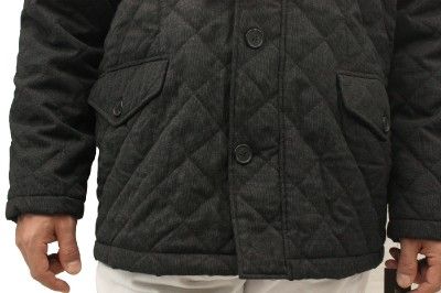 250 TASSO ELBA MENS BLACK QUILTED JACKET COAT L  