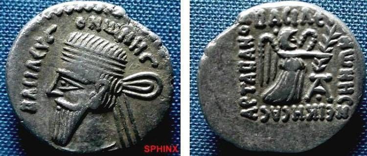 808CEH8) KINGS of PARTHIA. Vonones I. 8 12 AD. AR Dr VF  