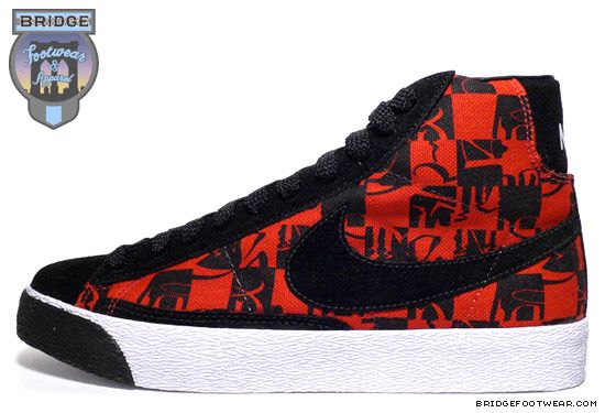 Nike Blazer High Premium TZ   Stussy Boneyards Red 9  