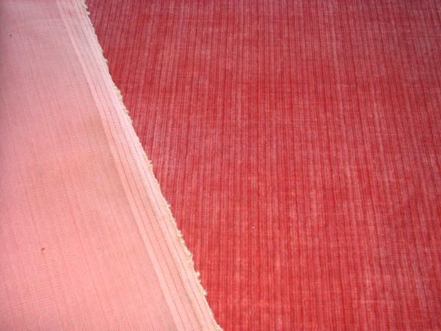 3y KRAVET Pink Salmon Striae Velvet Upholstery Fabric Home Decorating 