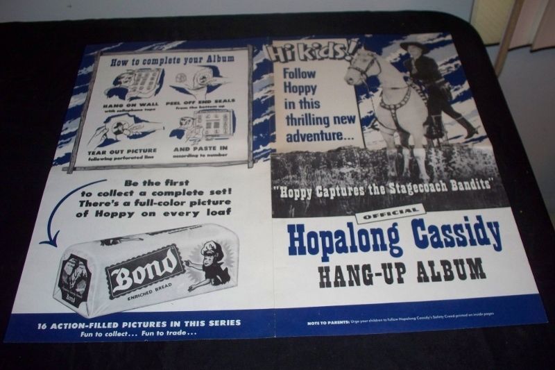 Rare Vintage Hopalong Cassidy Hang Up Album Bond Bread  