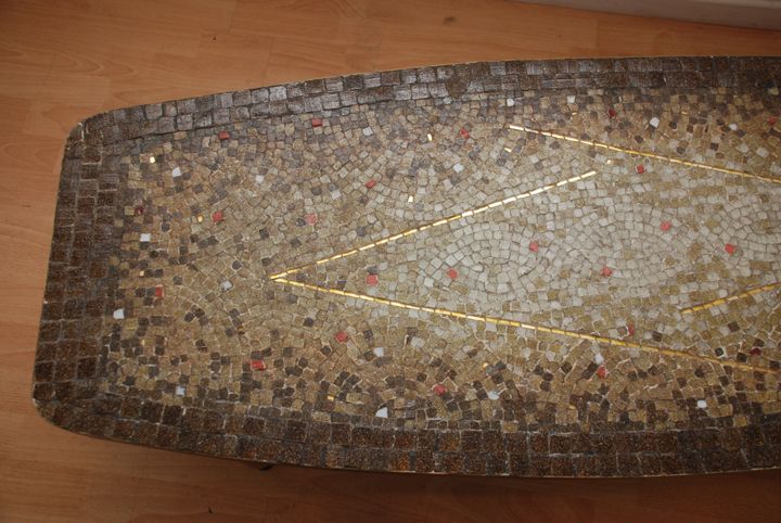 Mosaic Tile Surf Board Coffee Table Studio Mexico Mod  