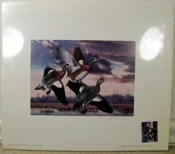 KEN BUCKLEW DUCKS ULTD SIGNED PRINT & STAMP 1991  