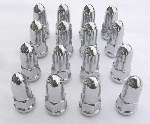 16 Lugs Bullet Style Head Chrome Lug Nuts 12x1.25 Bulge Acorn Brand 