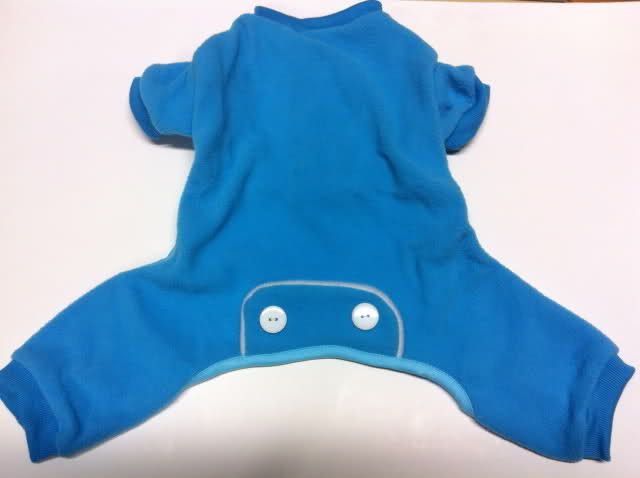 Blue Cotton Fleece Warm Cozy Winter Puppy Dog Pajamas PJs Fluffy 