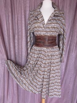 ROBERTA di CAMERINO 1977 VTG SHIRTWAIST DRESS~IT40~S/M  