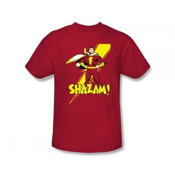 Captain Marvel Shazam Lightning Pose DC Comics Superhero T Shirt Tee 