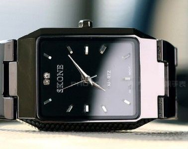 Mens Black Square Face Wrist Watch ABSOLUTELY MAN   