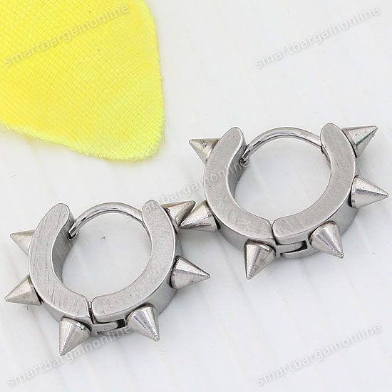 PUNK Handcuff Stainless Steel Earcuff Ear Studs Earrings Unisex COOL 