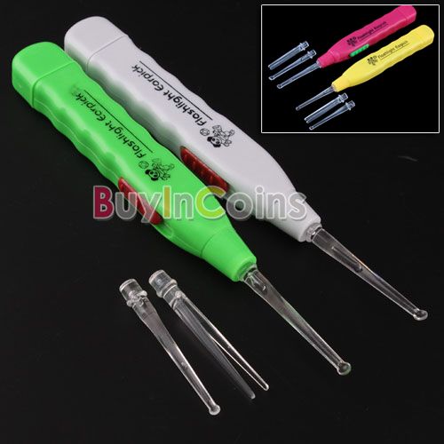 New LED Flashlight EarPick Ear Wax Remover Tool Curette  