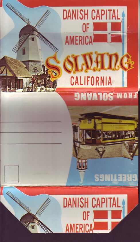 SOLVANG CALIFORNIA GREETINGS SOUVENIR FOLDOUT POSTCARD UNUSED  